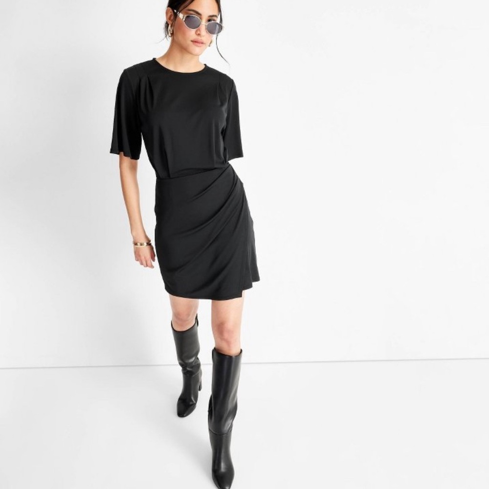 Black mini shirt dress— future collective size L